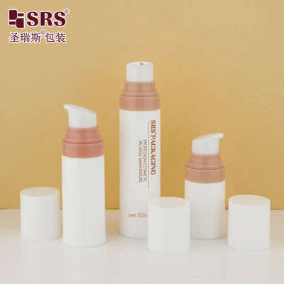Купить PA0204 15ml 30ml 50ml Инъекционный розовый насос настройка PP PCR переработанный материал глянцевая безвоздушная бутылка для крема для лица online manufacture