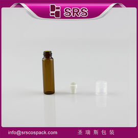 SRS Bulk Wholesale 5 мл стеклянный цилиндр янтарный рулон на парфюмерной бутылке с пластиковой крышкой
