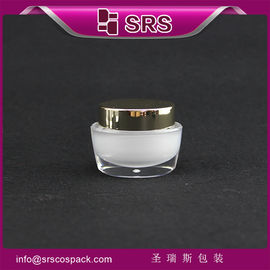 J041 15g 30g 50g белая косметическая банка с золотой крышкой,акриловая кремовая банка