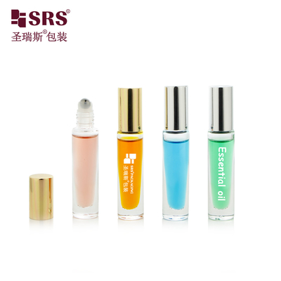 GB1-5ML Чистый роскошный высококачественный протекающий стеклянный ролик стальной шариковой бутылки с алюминиевой крышкой круглый