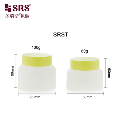 SRST-80g 100g PP PCR Круглый Новый дизайн для очистки тела Кремовая банка Контейнер экологически чистый материал упаковки
