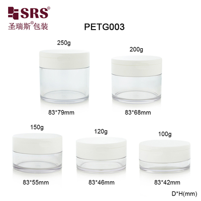 PETG003 100g 120g 150g 200g 250g Прозрачная PETG пластиковая банка для крема для лица