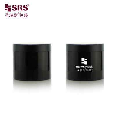 SRSQ 400g Инъекционный черный глянцевый PP PCR переработанный экологически чистый материал одностенный крем для тела банки Контейнер косметическая упаковка