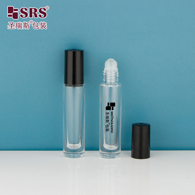 GB1-5ML Mini Cute High End Thick Bottom Transparent Clear Roll On Bottle Для эфирных масел парфюмерный круглый аппликатор