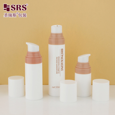 PA0204 15ml 30ml 50ml Инъекционный розовый насос настройка PP PCR переработанный материал глянцевая безвоздушная бутылка для крема для лица