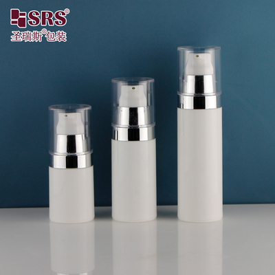 PA212 15ml 30ml 50ml Металлизированная серебряная плечевая пластиковая безвоздушная насосная бутылка для лосьона для тела