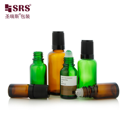 5ml 10ml 15ml 20ml 30ml 50ml 100ml Янтарный Чистый Синий Зеленый Стеклянный Ролик На Бутылке С Винтовой Крышкой Без Утечки