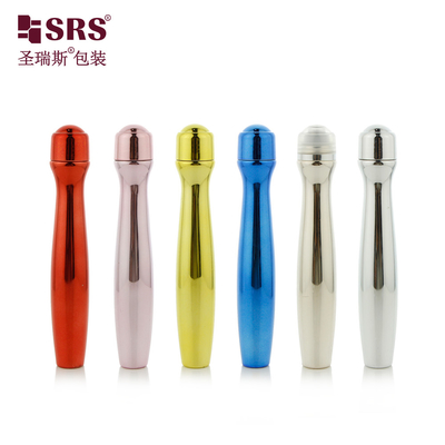 SRS8447-15ML Блестящая металлизированная PETG пластиковая рулочка на бутылке для массажа глаз гелем Косметическая упаковка