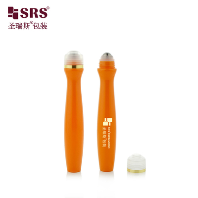SRS8447-15ML Инъекционное дуновение Настройка цвета Глянцевая пластиковая PETG бутылка с стальным шаром для волос Эсенс сыворотки