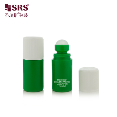 RPPC1-60ML Заказ зеленый цвет твердого цвета пластик PP PCR переработанный материал Roll On дезодорант гель бутылки упаковки