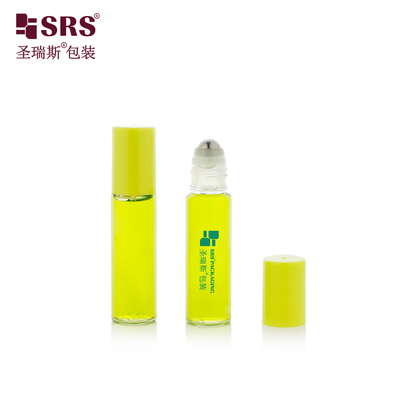 PET-10ML Пластиковый ПЭТ Прозрачная глянцевая поверхность рулон на бутылке Аппликатор Контейнерная упаковка с стальным массажем шариков