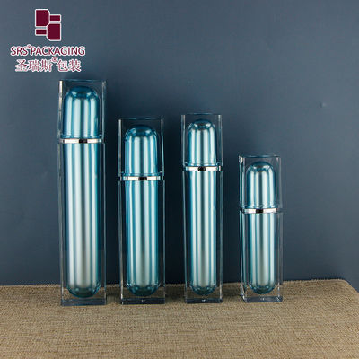 Shengruisi Новейший дизайн пустой квадратный металлизированный акриловый роскошный насос бутылка лосьон для ухода за кожей