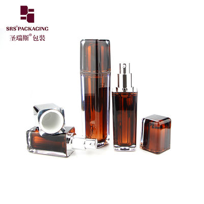 L054 Шэнгруиси 30 мл 50 мл роскошный квадратный металлизированный пластиковый флакон с помпой для лосьона для косметики