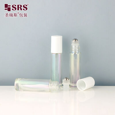 BLPM-10ML SRS Electroplated Iridescent Glass Roll-On Bottles for Perfume Customizable Luxury Cosmetic Packaging with Stainless Steel Roller Ball