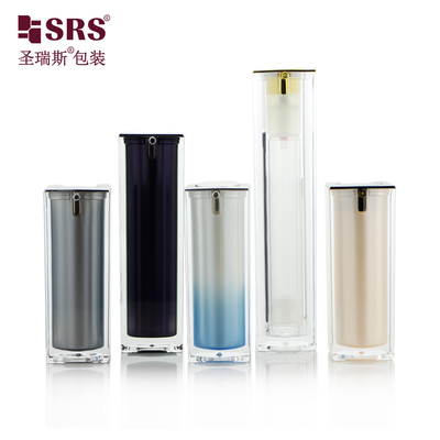 15 мл 30 мл 50 мл Luxury Custom Color Acrylic Empty Airless Pump Bottle Square