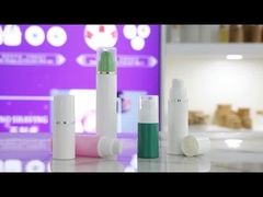 A024 белая бутылка с белой крышкой с серебряной линией, безвоздушная бутылка PP для сывороточного лосьона