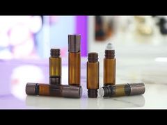 Стеклянная бутылка янтарного цвета SGP1 с роликовым шариком для эфирного масла, не протекает